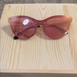 Ray-Ban Blaze Cat Eye Gold with Pink Mirror Sunglasses